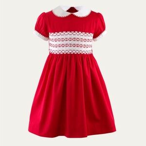 NWT Rachel Riley smocked festive red dress baby girl 12 months